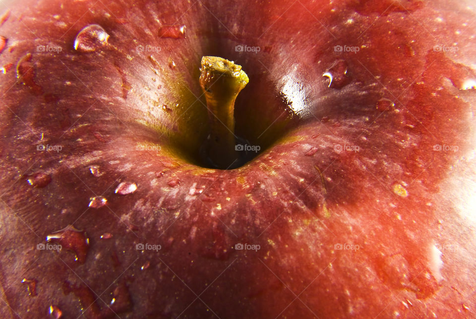 Waterdrops on fresh apple