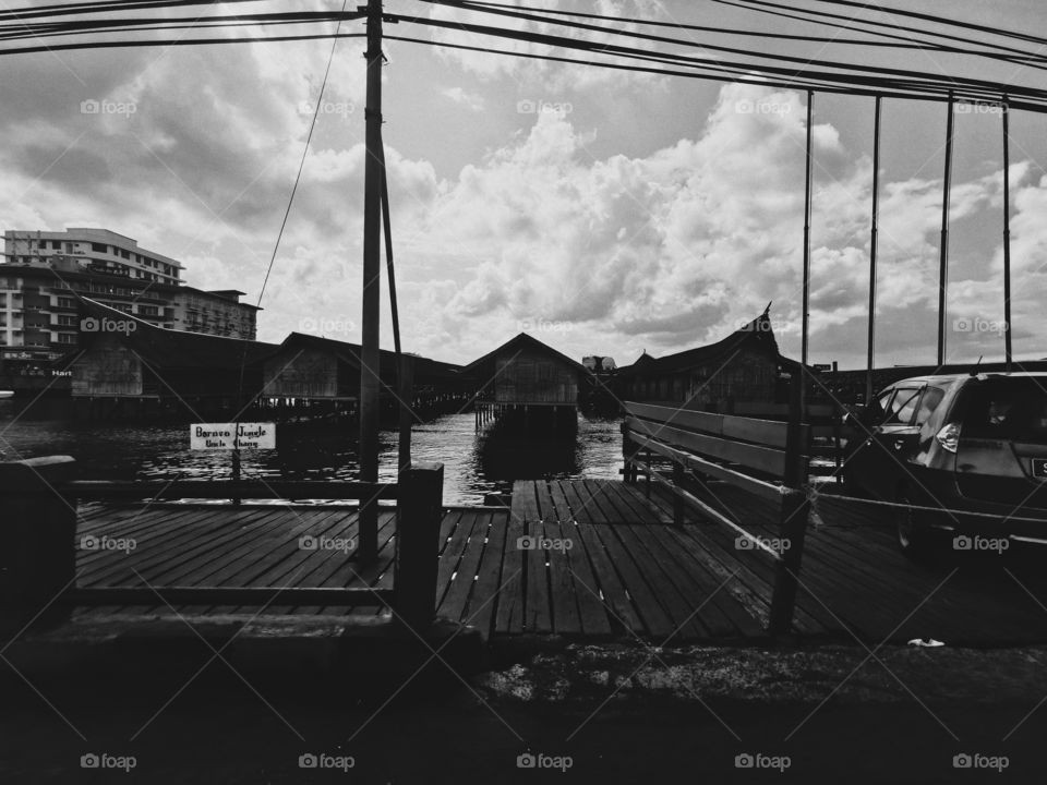 Floating hotel in Semporna, Sabah.