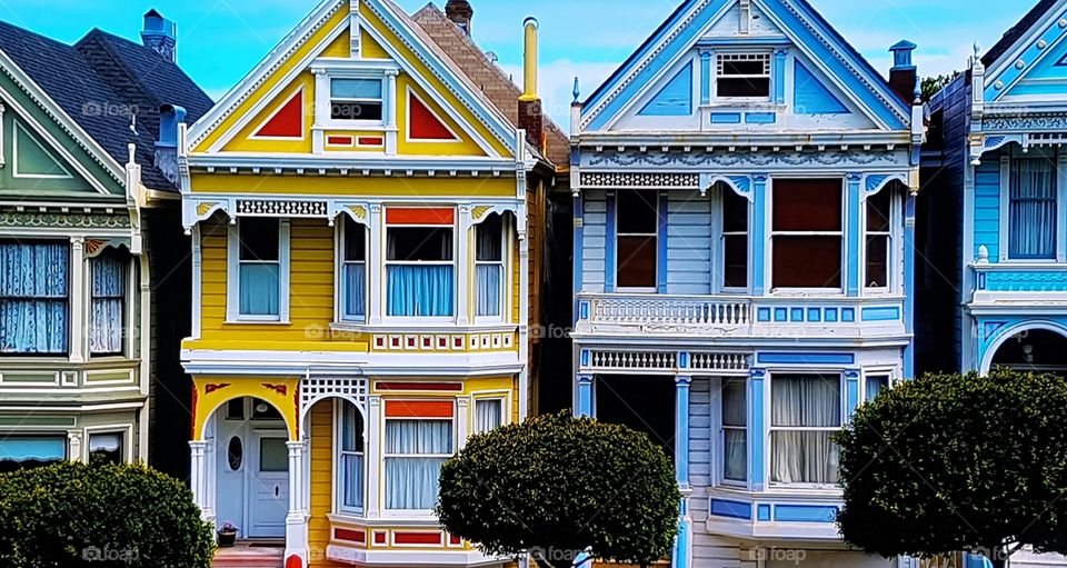 colorful town houses