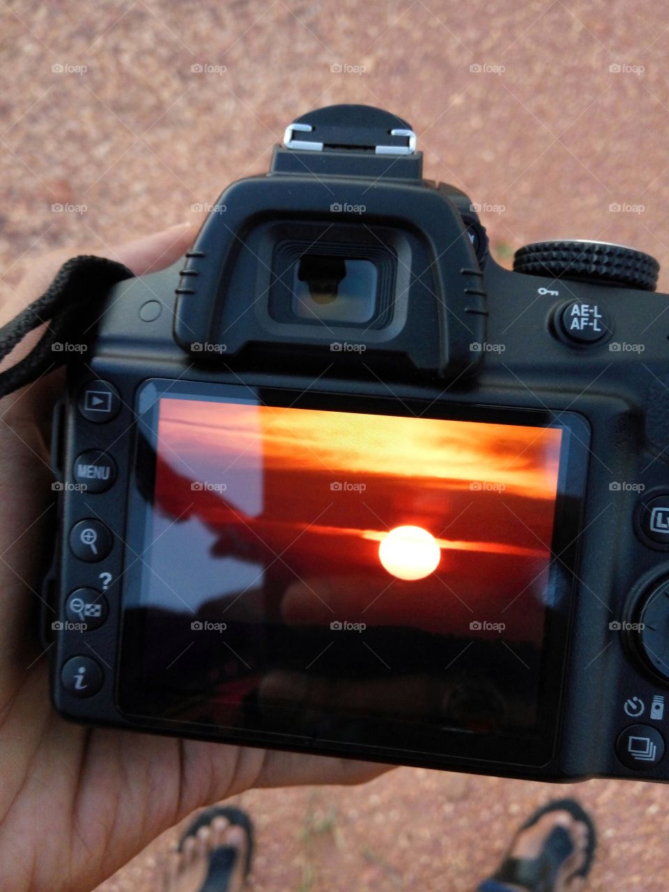 Sunset on the camera