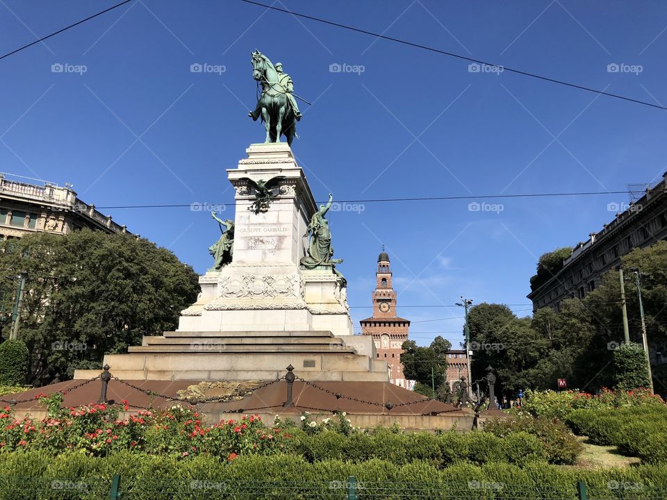 Milan monument and castle 