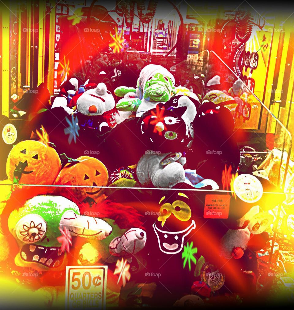 Toy machine. Toy machine with some Halloween prizes.