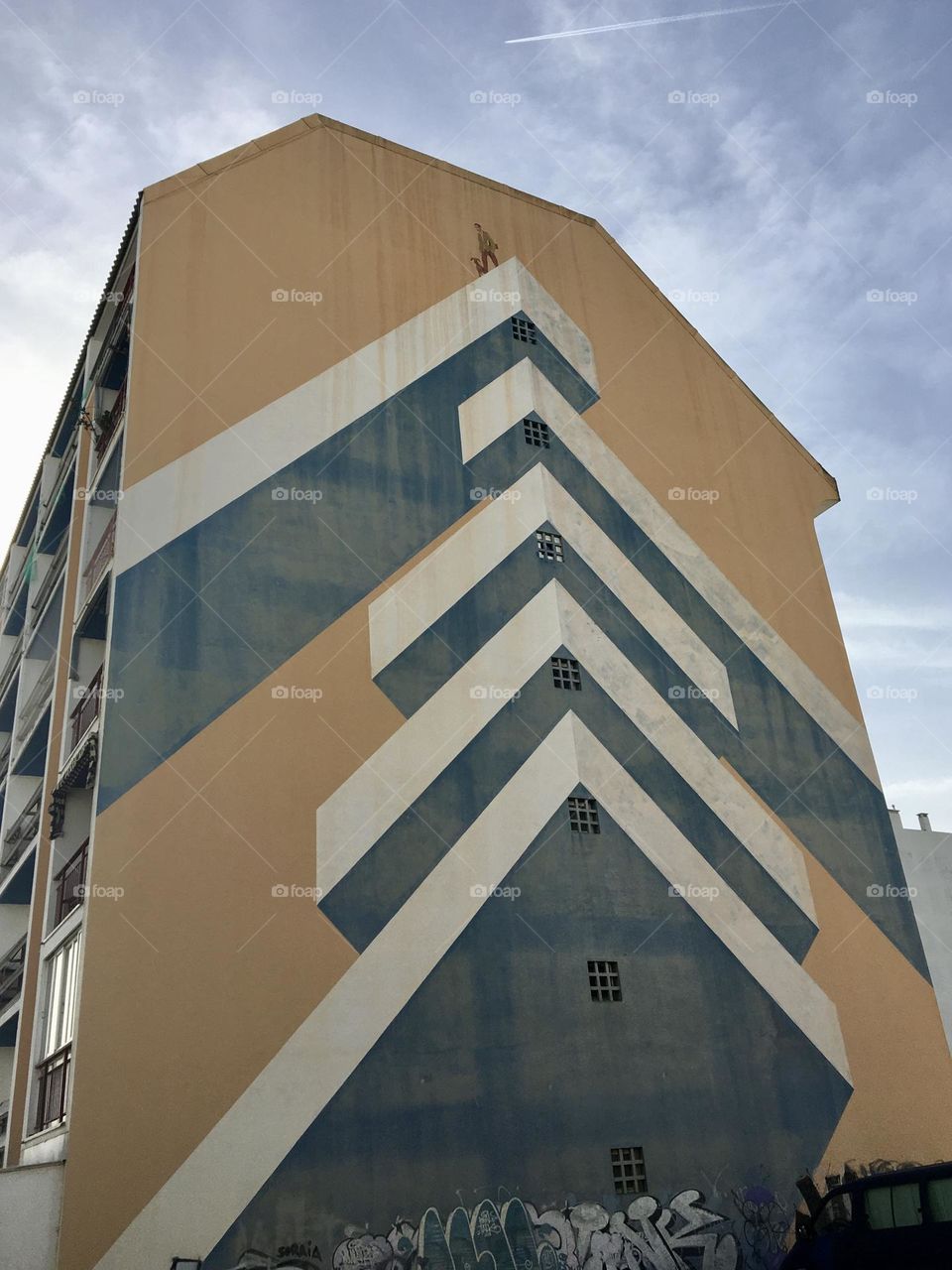 Painted wall of a building 