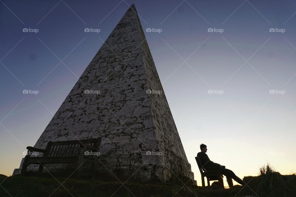 Triangular obelisk on Holy Island 🇬🇧