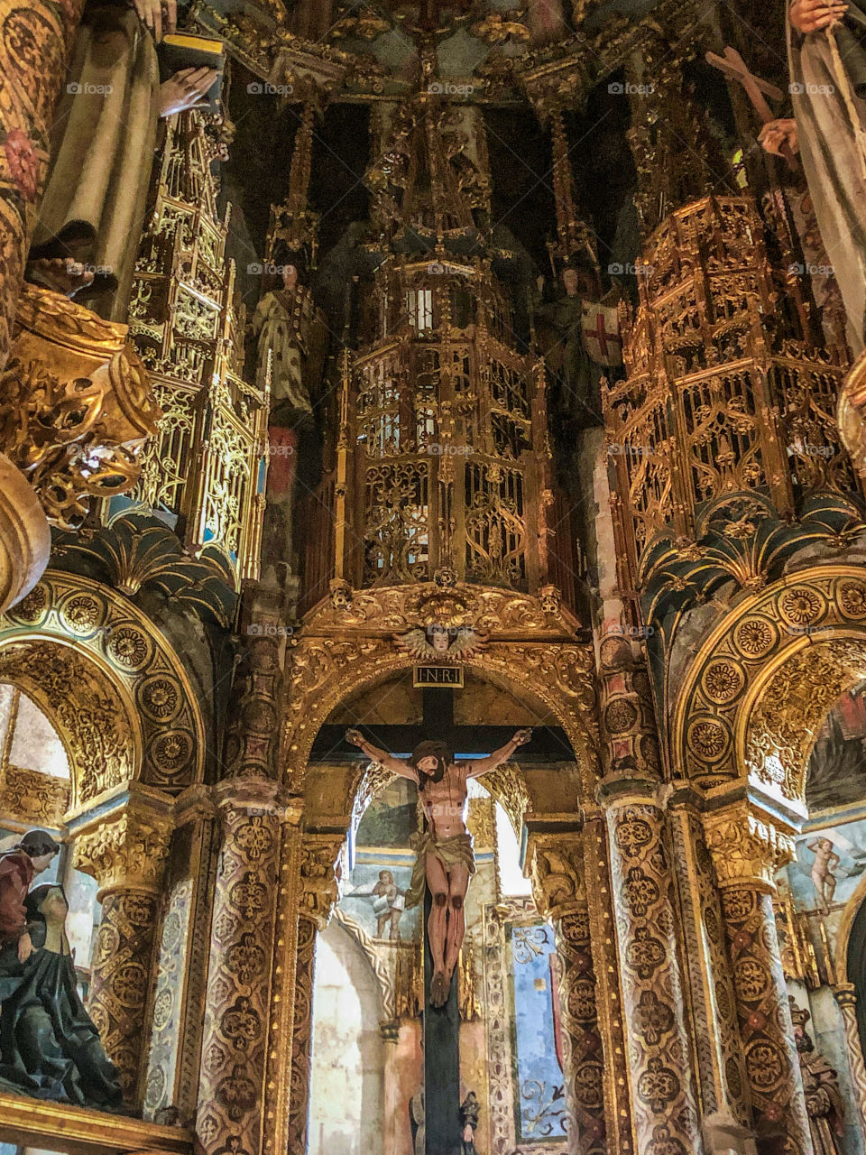 Crucifixion at the round church at Convent of Christ, in Tomar, Portugal