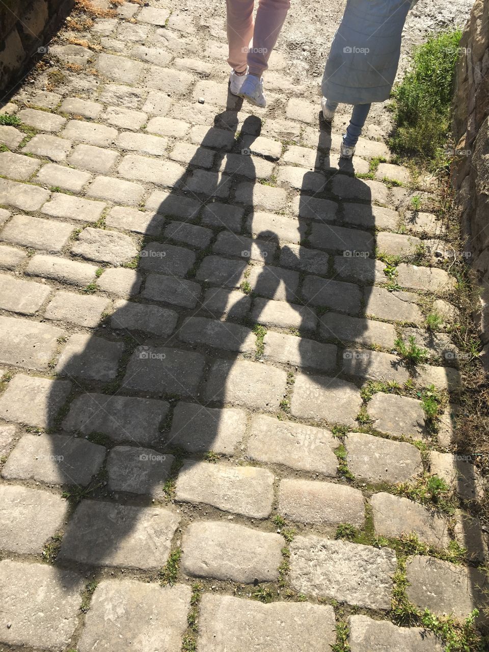Shadow on cobbles