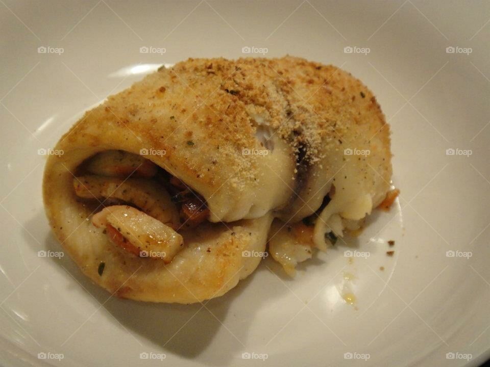 Crab meat stuffed flounder 