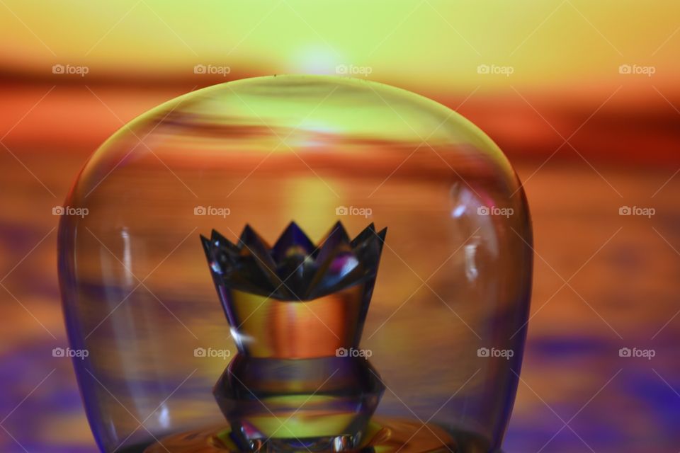 Light bulb during sunset