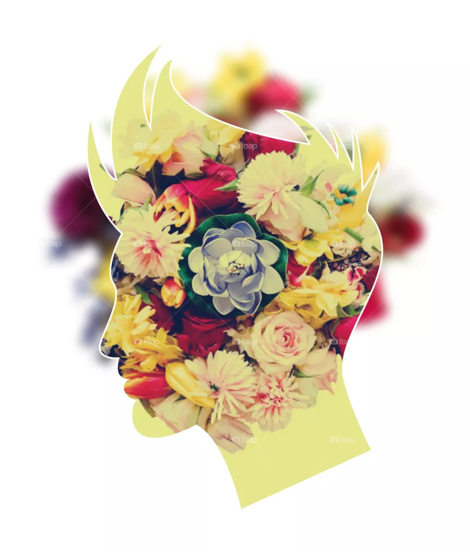 head of flower art