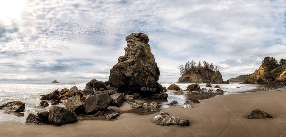 Rock formation on the beach