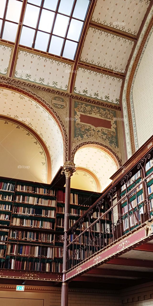 Charming book nook in a vintage library