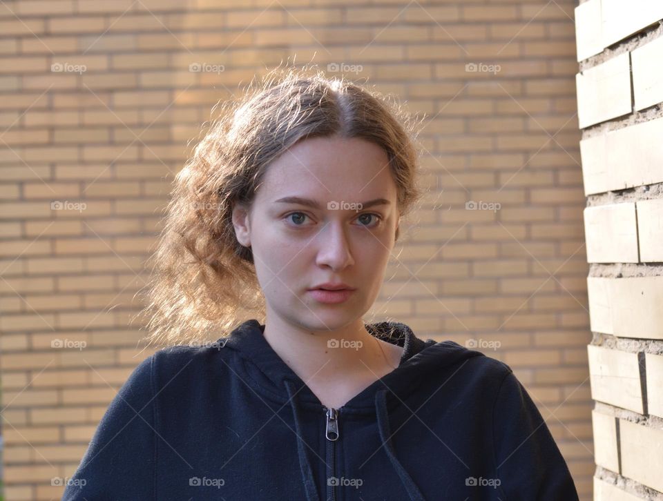 young girl beautiful portrait in sunlight