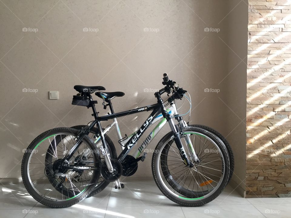 Two bicycles in the apartment 