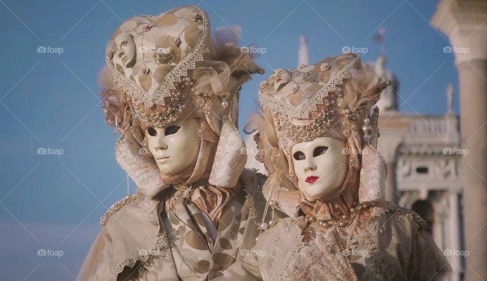 Carnevale di Venezia. Maschere in posa.