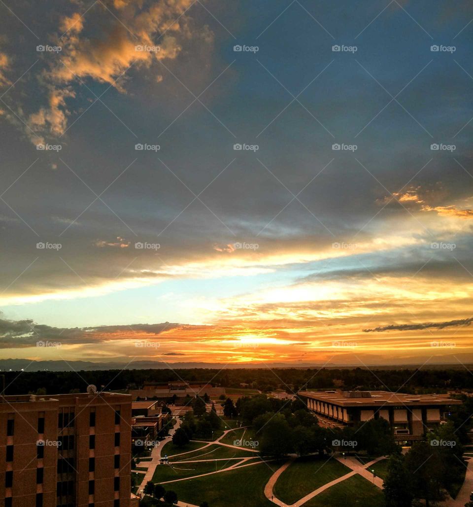 sunset. university of Northern Colorado