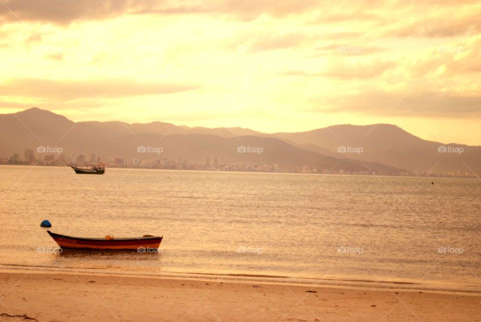 Water, Boat, Sea, Beach, Dawn