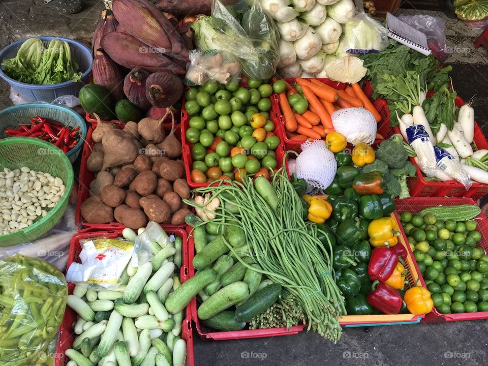 Fruits and vegetables 
Market in Phnom Penh Cambodia 