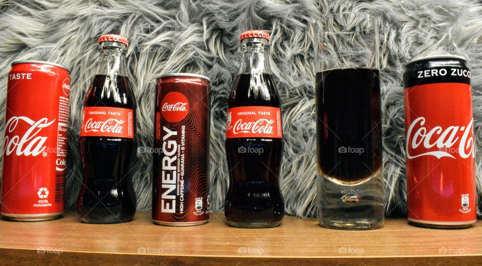 several types of COCA-COLA