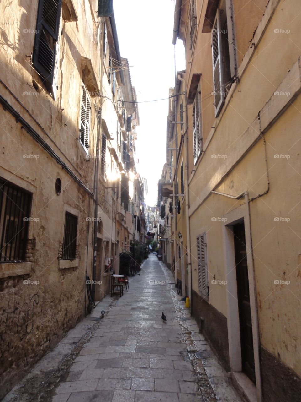 View of alley in street