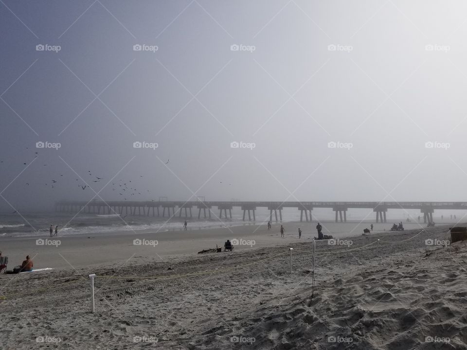 Foggy Jacksonville Beach Pier