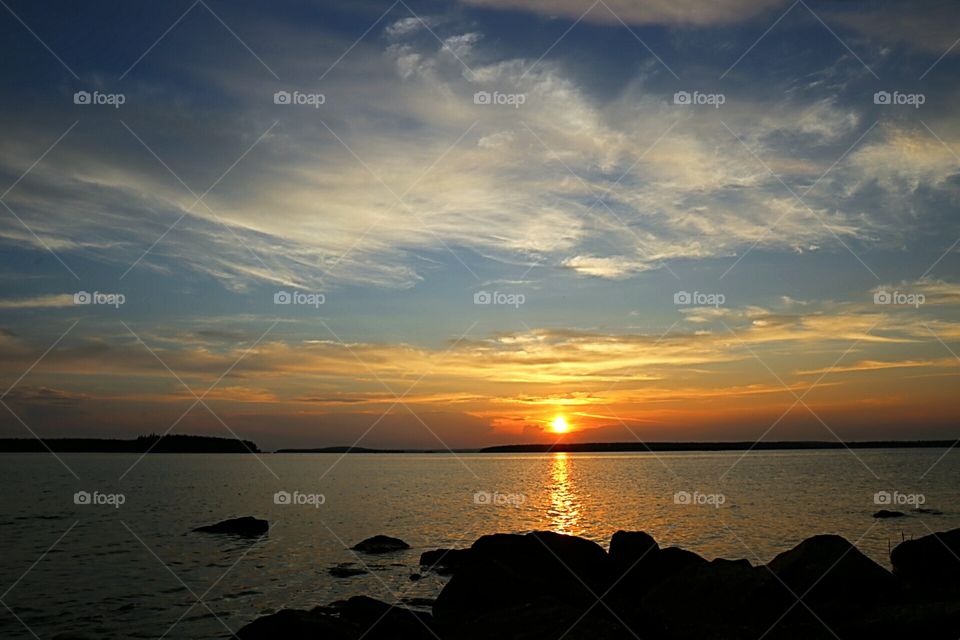 Sunset at swedish archipelago
