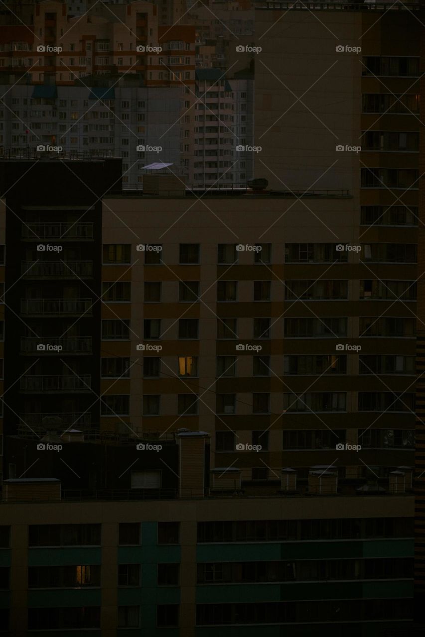 Lights in the apartment building