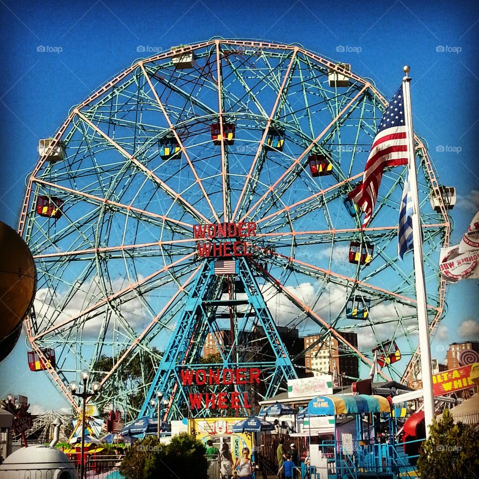 Wonder Wheel. old Ferris wheel,still operational. Coney Island, NYC