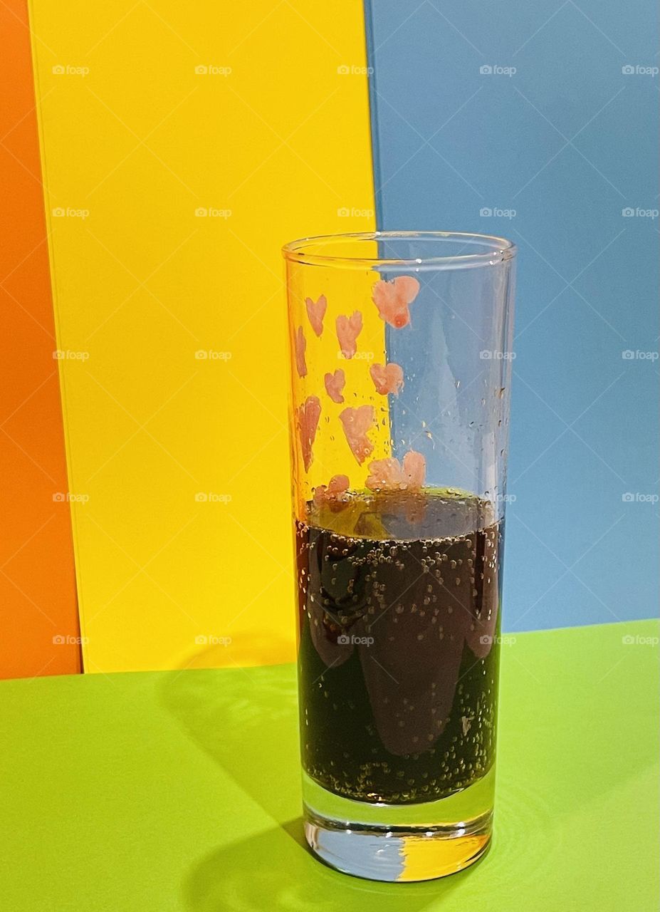 A glass of fizzy drink