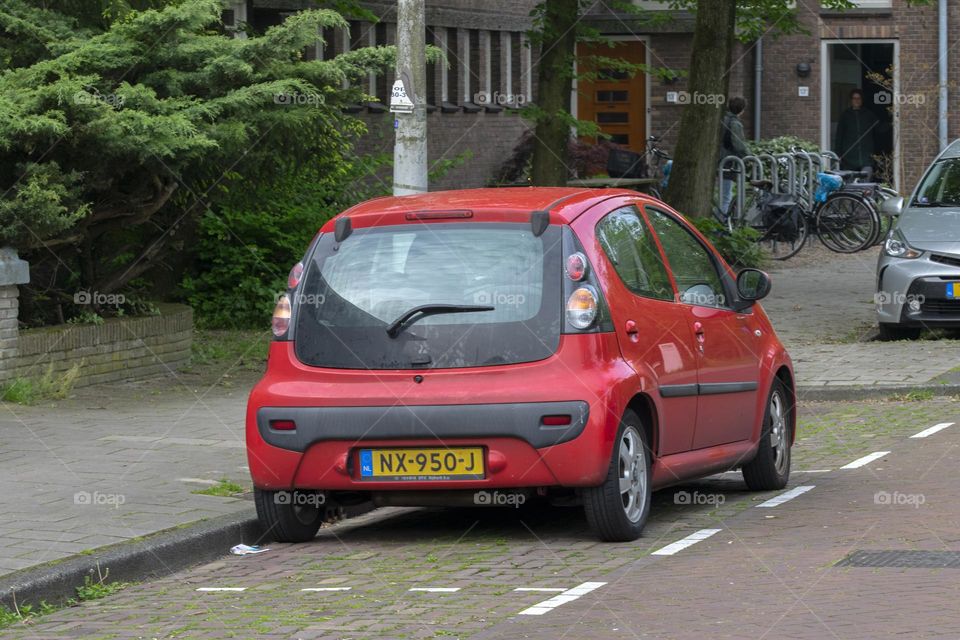Red Citroen Car At Amsterdam The Netherlands 15-5-2023