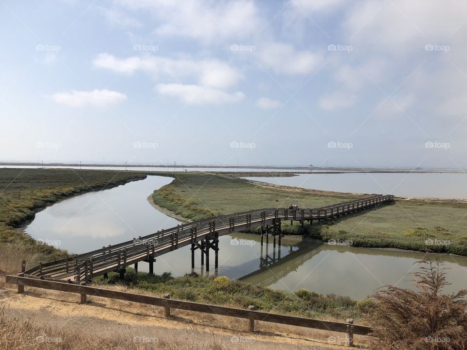 Landscape of the seashore bridge 