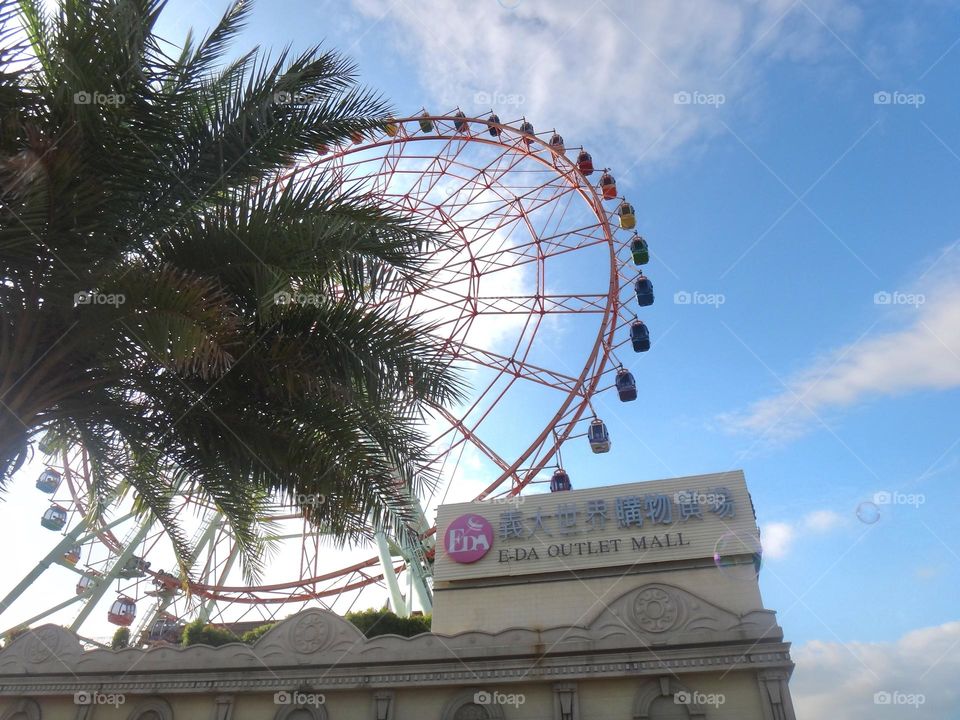 Ferris wheel in amusement park