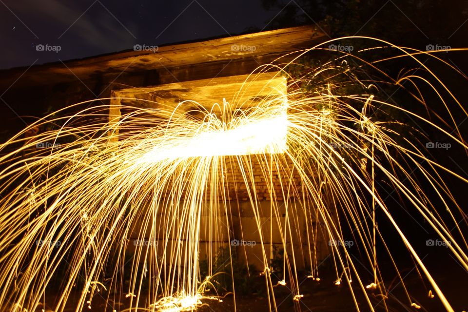 Steel wool sparkles 