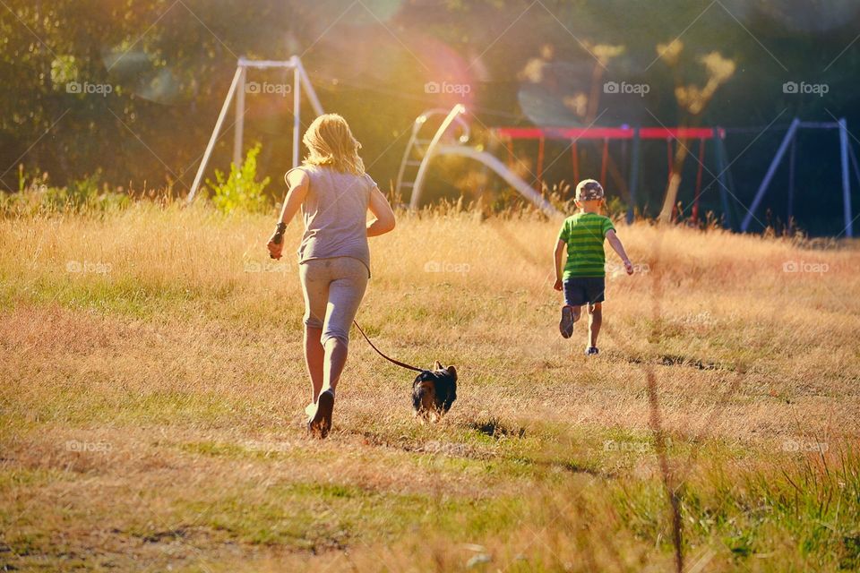 Children running