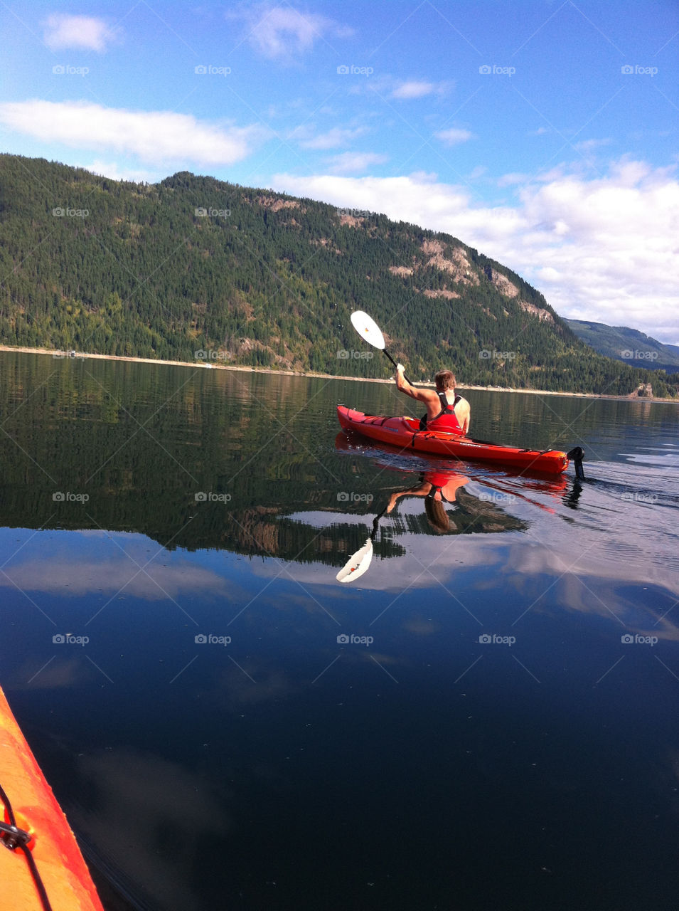 italy lake reflection kayak by patsyjk