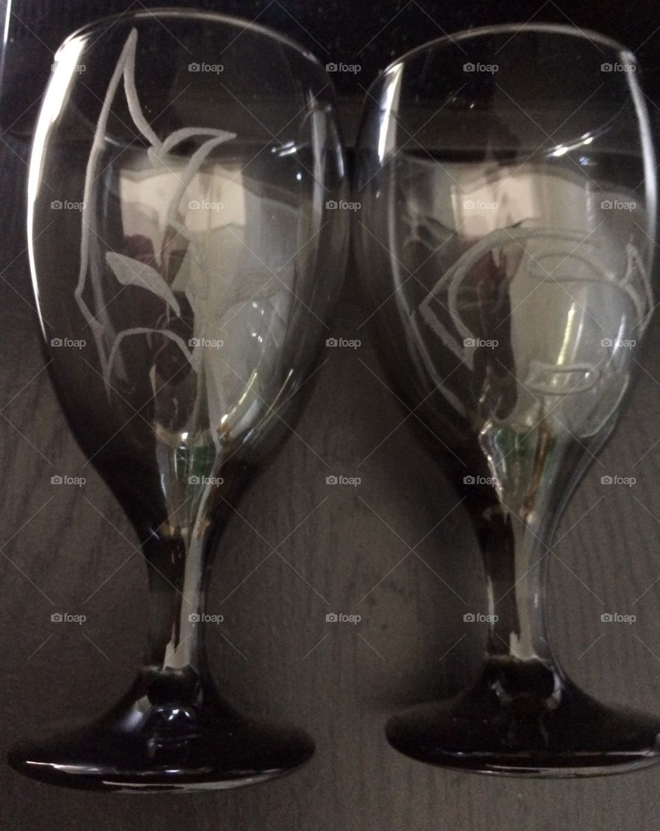 Hand engraved water glasses