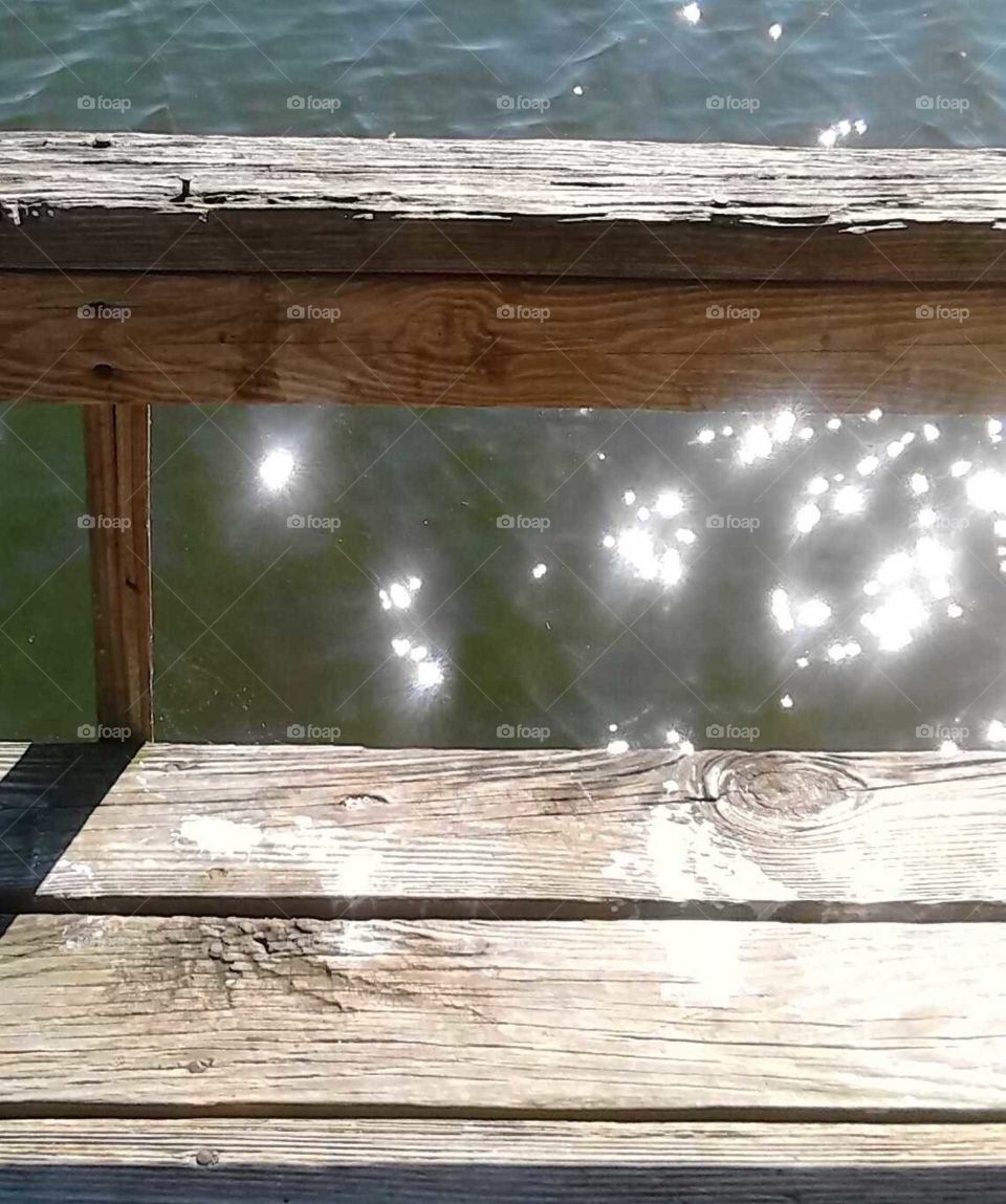 water reflections from dock