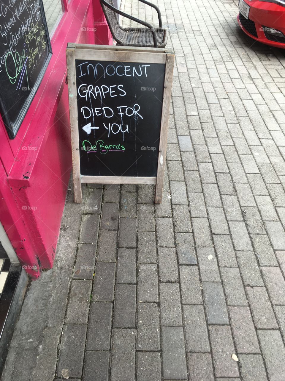 A funny sign about wine in Bantry county cork Ireland 