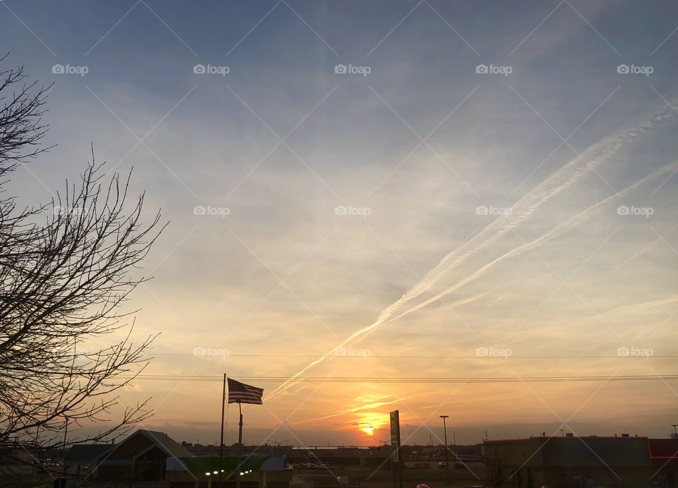 Beautiful sunset in the countryside 