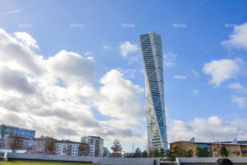 Skyscraper Turning Torso in Malmö Sweden.