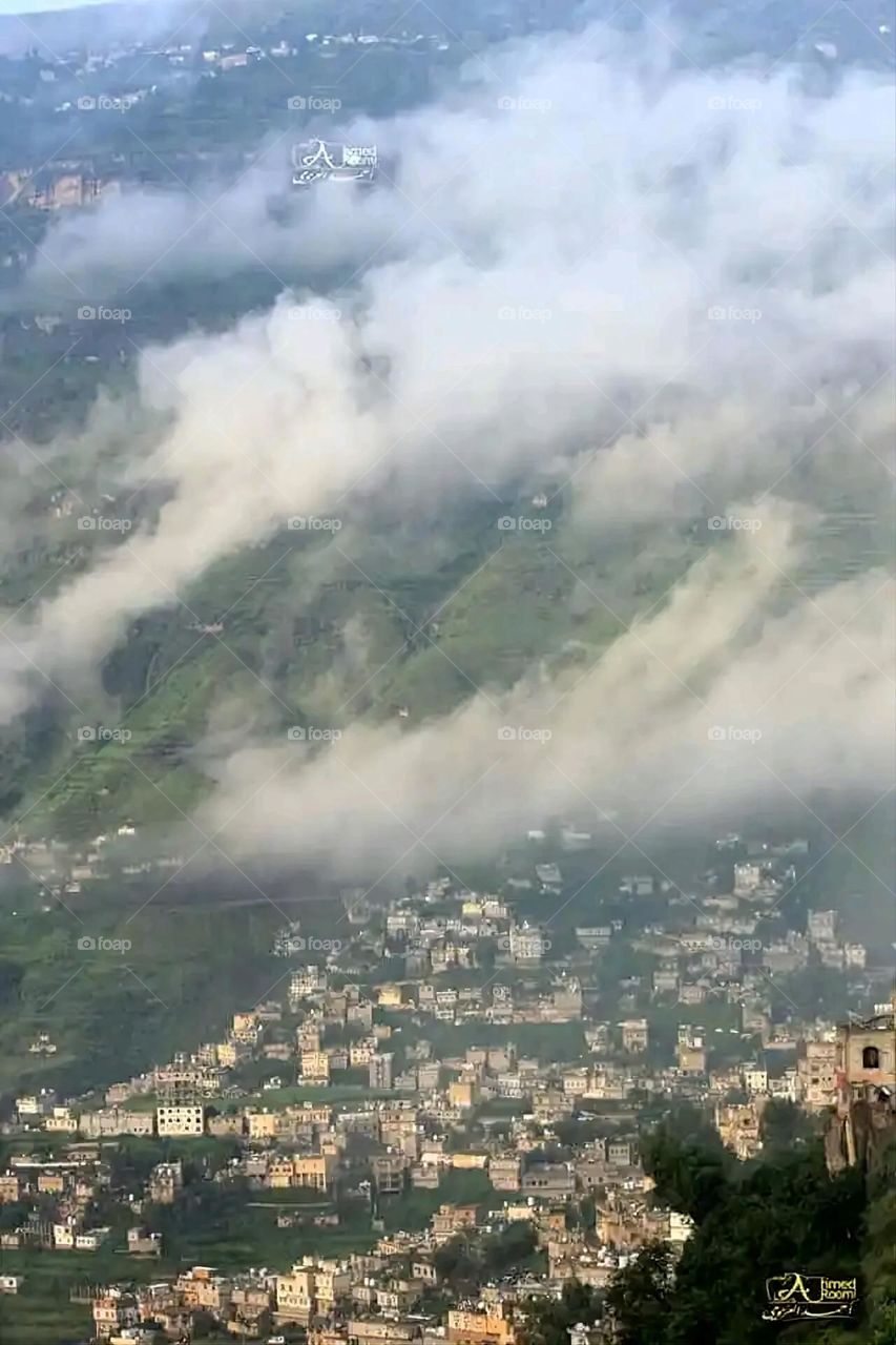 Glory be to God, the magnificent and picturesque view and the natural green trees are a view that is nothing more wonderful than it