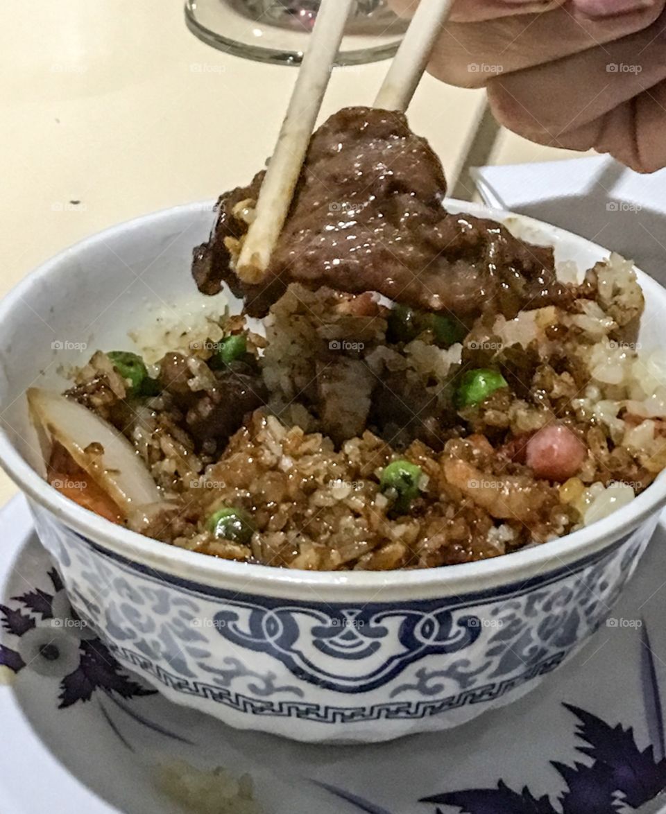 Chinese food in bowl