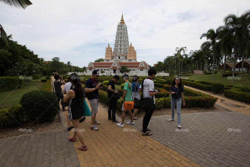 Tourist in the temple garden