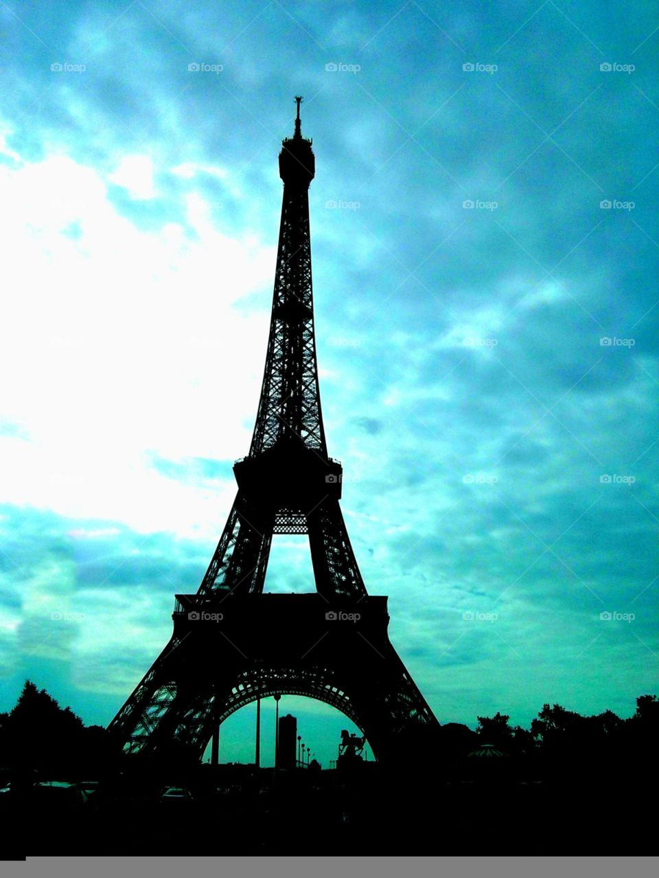 Eiffel Tower on a blue sky