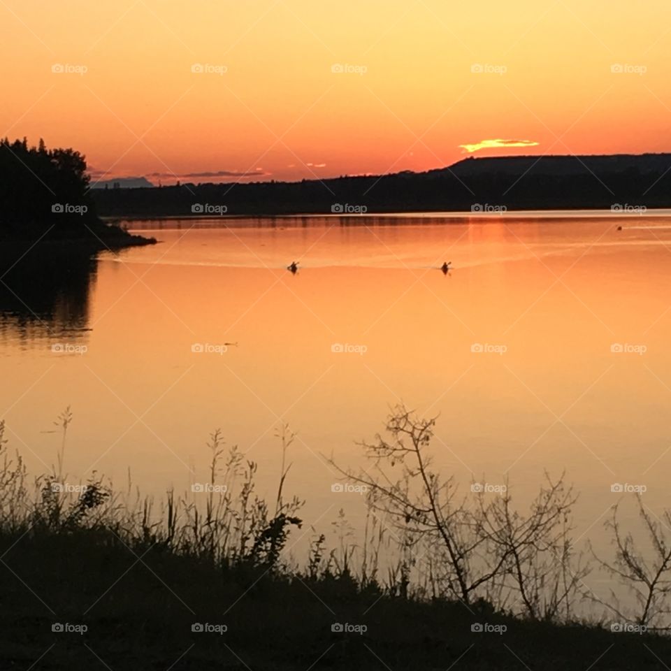 Sunset, Dawn, Water, Reflection, Lake
