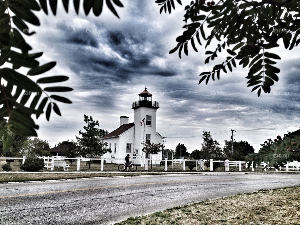 sky clouds lighthouse drama by miowan