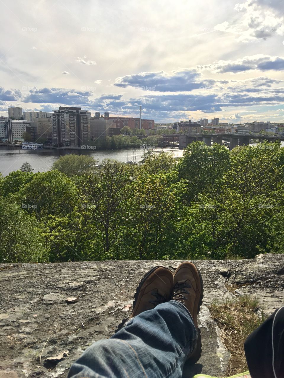 Relaxing on a lovely hill on Södermalm in Stockholm
