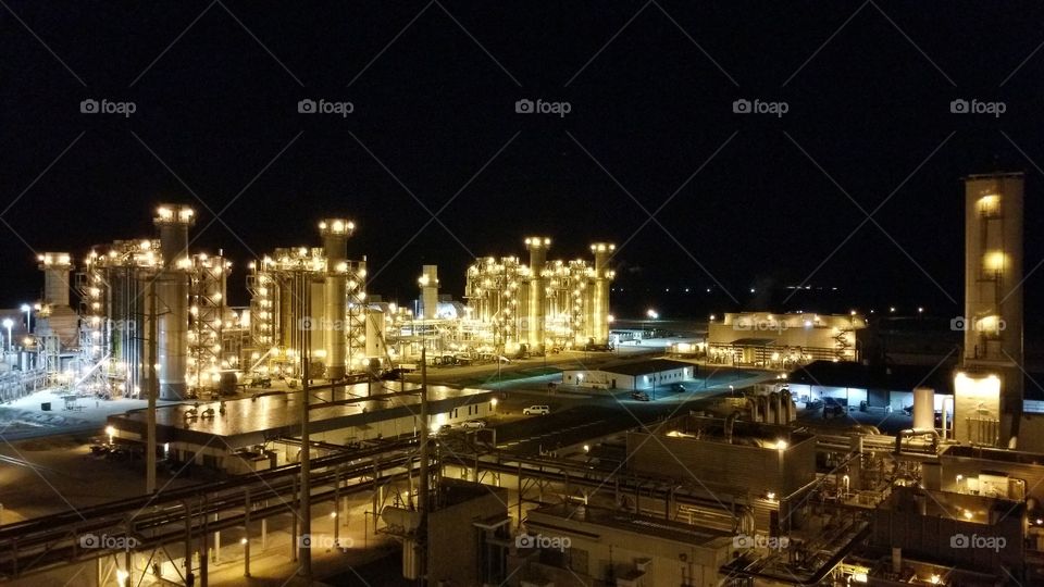 power plant at night. my point of view
