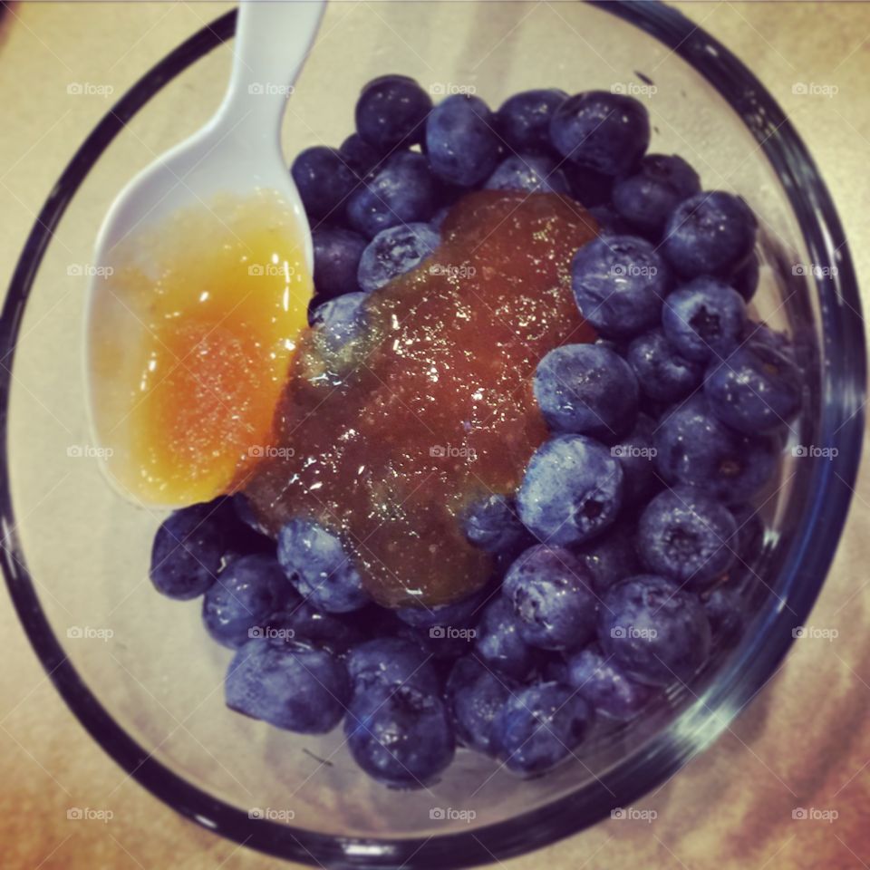 Blueberries and honey