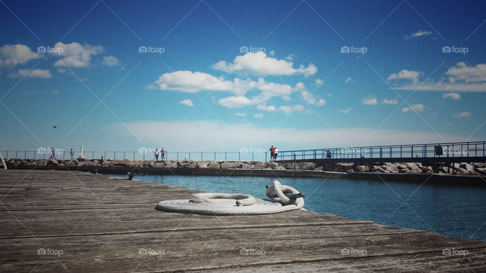 Ship rope on the deck