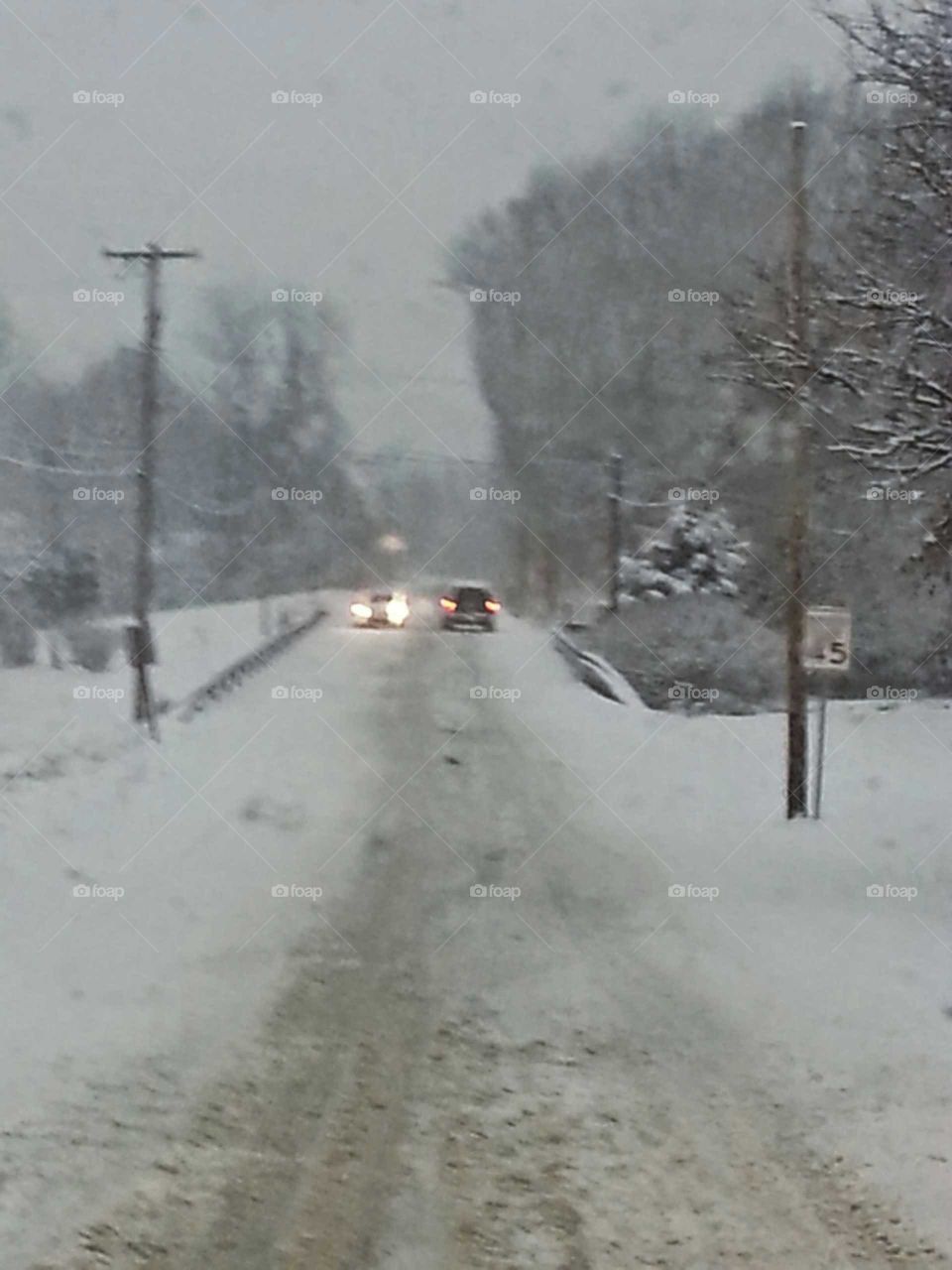 The slow winter drive to work can be beautiful yet dangerous.